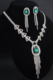 Alloy Rhinestone Necklace Earrings Jewelry CY0070 - COCOMELODY