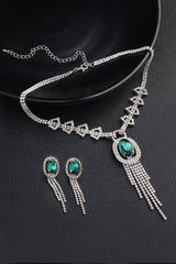 Alloy Rhinestone Necklace Earrings Jewelry CY0070 - COCOMELODY
