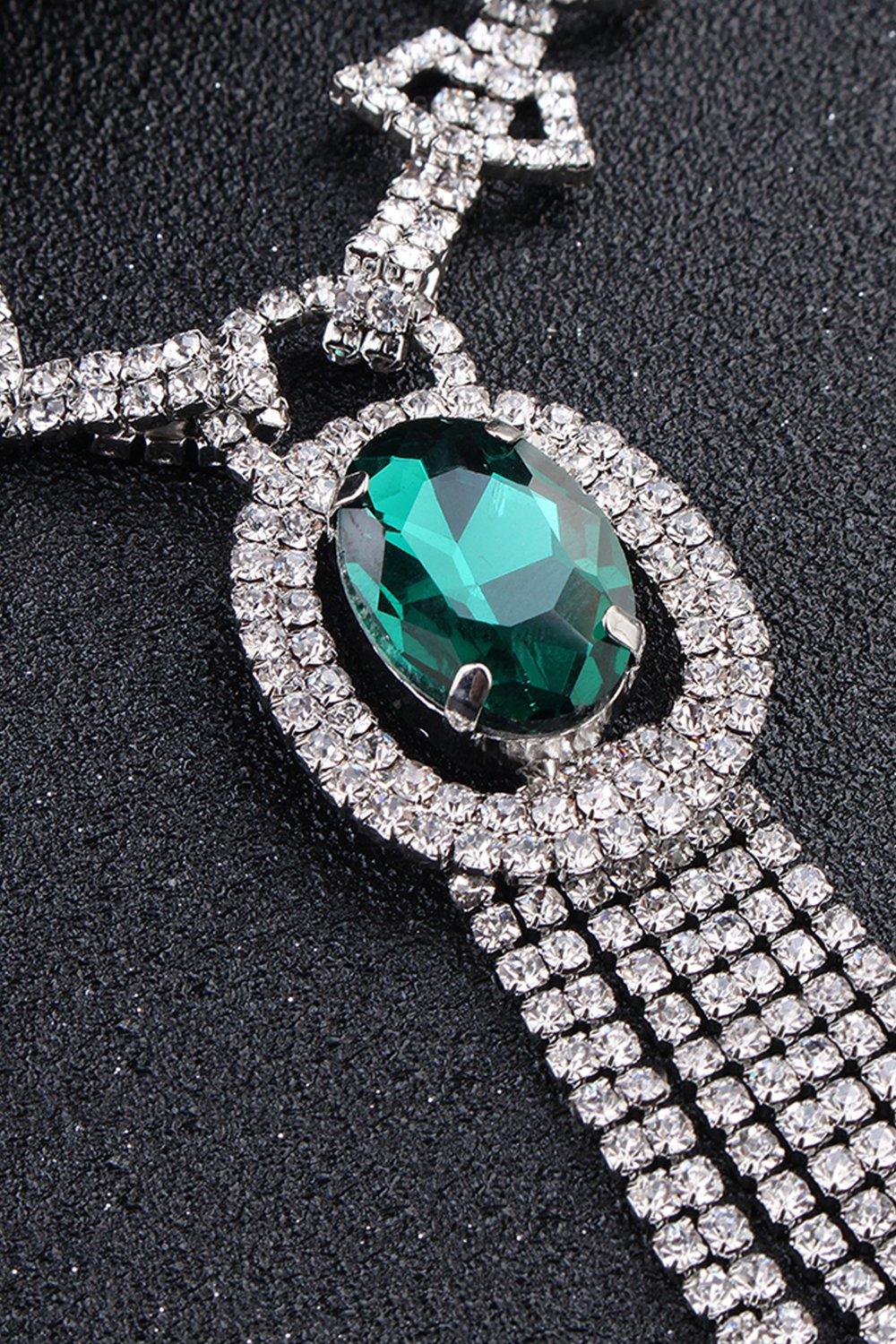 Alloy Rhinestone Necklace Earrings Jewelry CY0070 - COCOMELODY