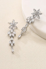 Brass Zircon Necklace Earrings Jewelry CY0082 - COCOMELODY