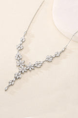 Brass Zircon Necklace Earrings Jewelry CY0082 - COCOMELODY