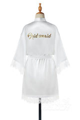 Short Silk-Like and Lace Robes CZ0210 - COCOMELODY