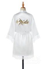 Short Silk-Like and Lace Robes CZ0210 - COCOMELODY