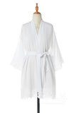 Short Cotton and Lace Robes CZ0212 - COCOMELODY
