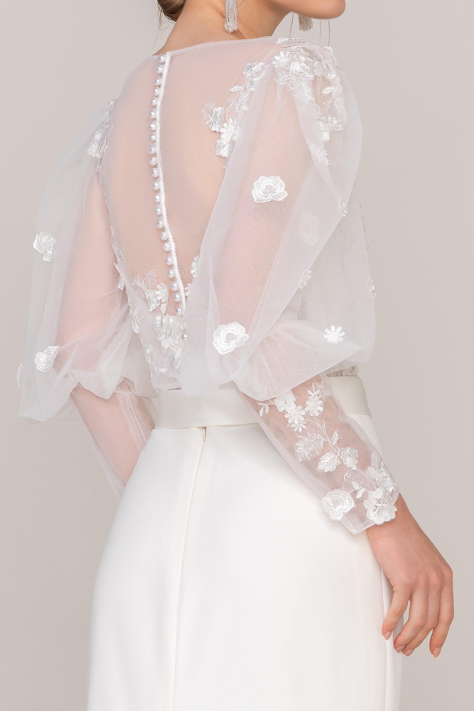 Charming Tulle Wedding Wrap with Appliques CZ0254 - COCOMELODY