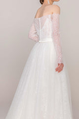 Elegant Tulle Lace Wedding Wrap with Appliques CZ0267 - COCOMELODY
