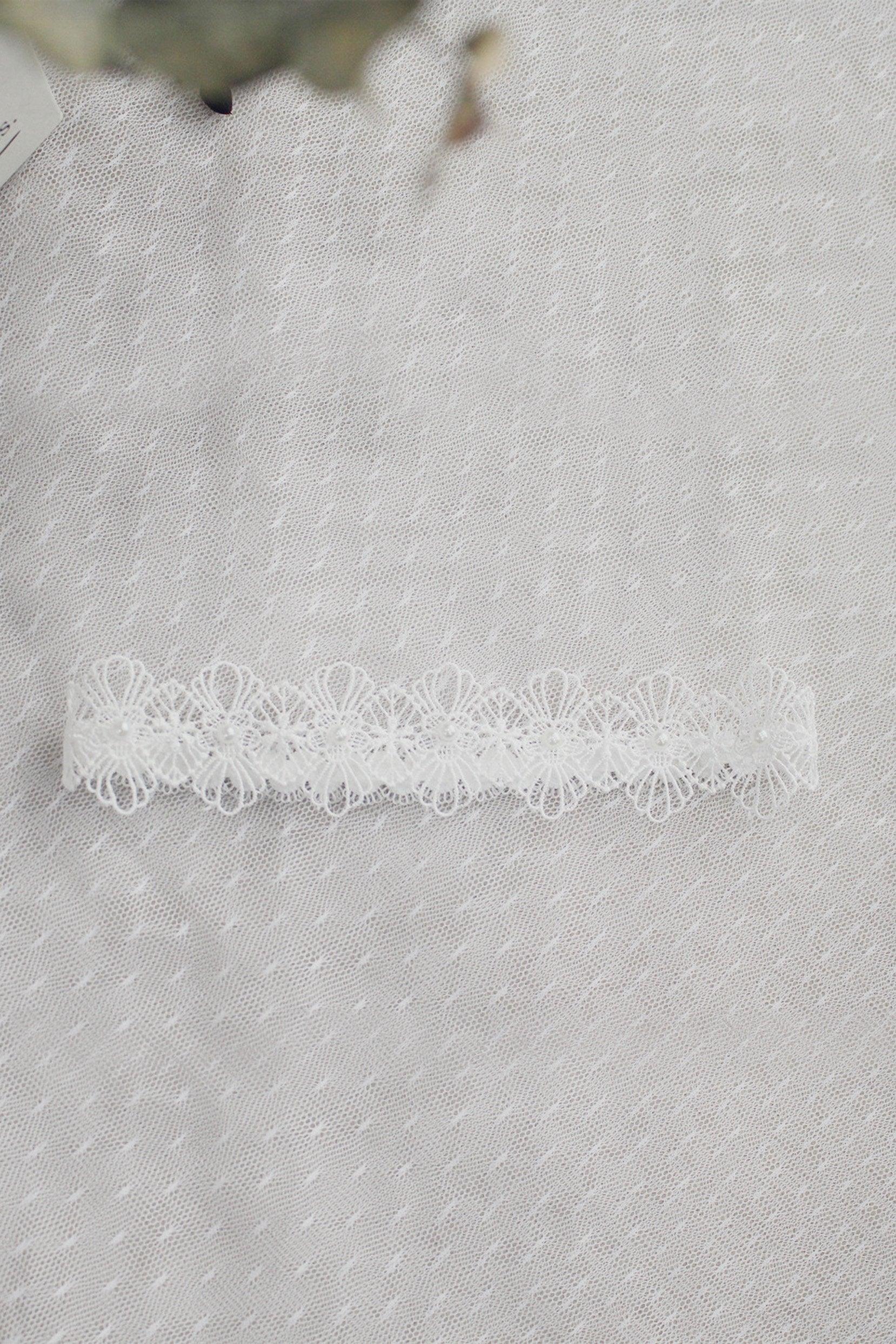 Lace Wedding Garter with Pearls CZ0313 - COCOMELODY