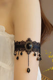 Black Lace Armlet with Crystals Sashes and Tassel CZ0329 - COCOMELODY