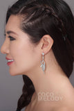 Silver Cloud Alloy Wedding Earrings with Rhinestone HG17009 - COCOMELODY