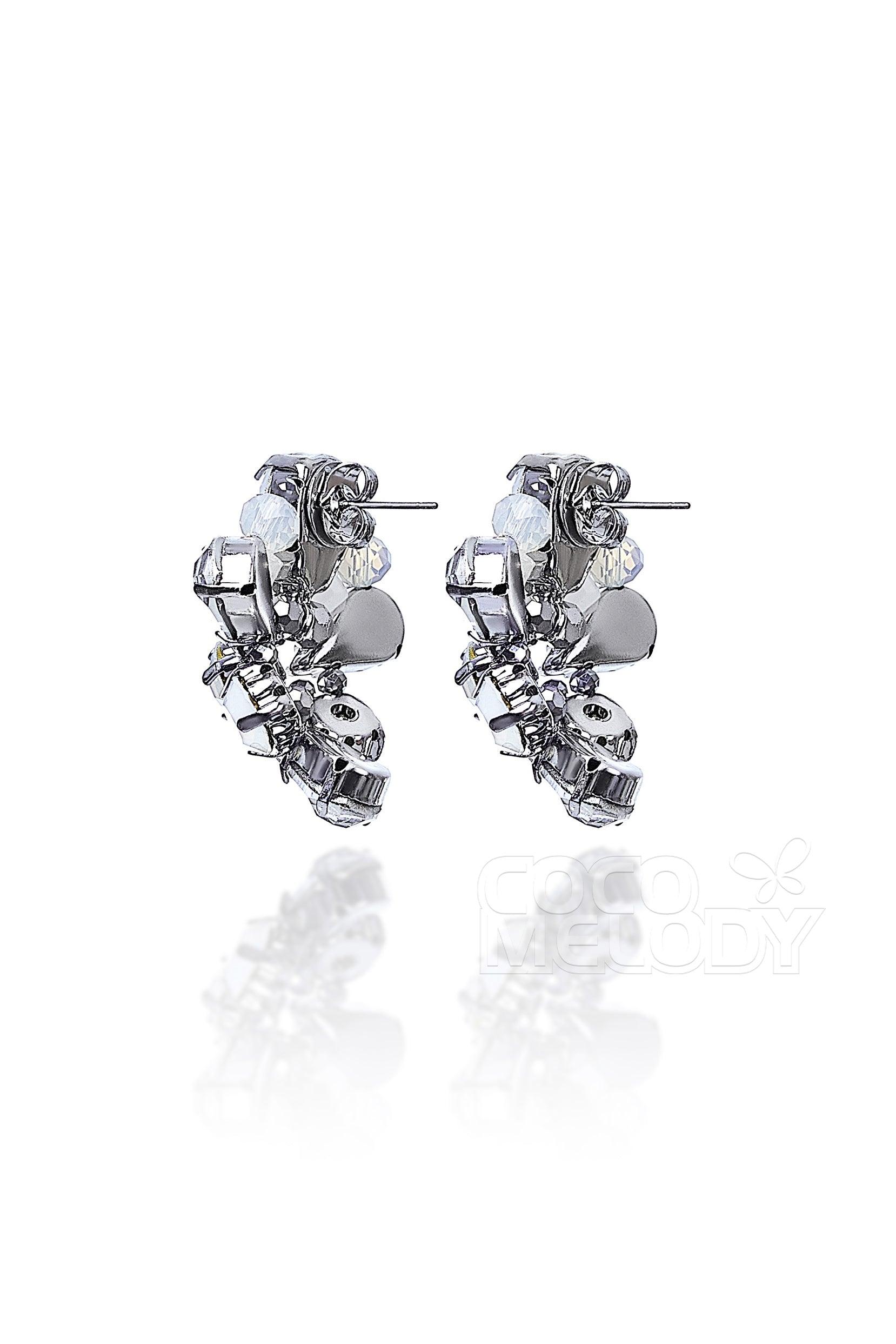 Alloy Wedding Earrings with Opal and Rhinestone HG18012 - COCOMELODY