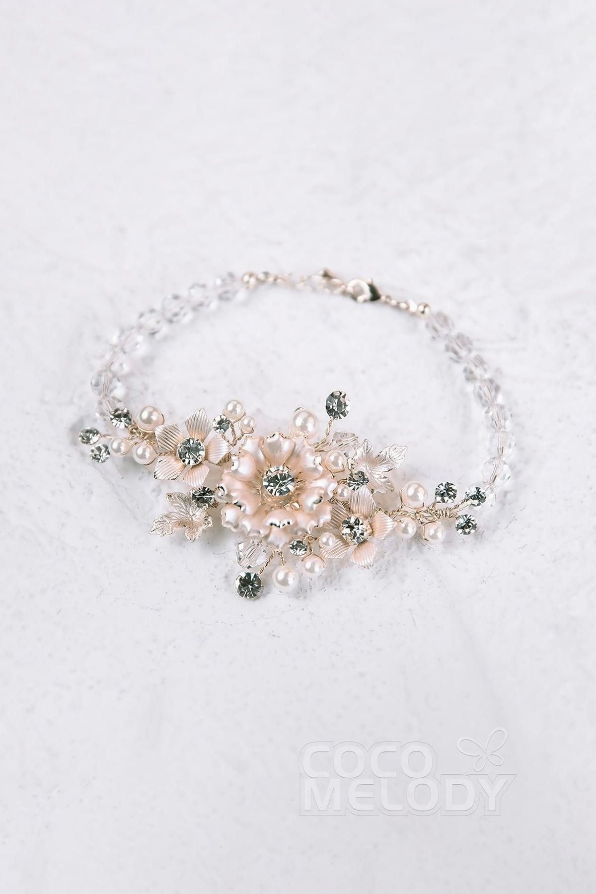 Impressive Alloy and Zircon Wedding Bracelets HL17005 - COCOMELODY