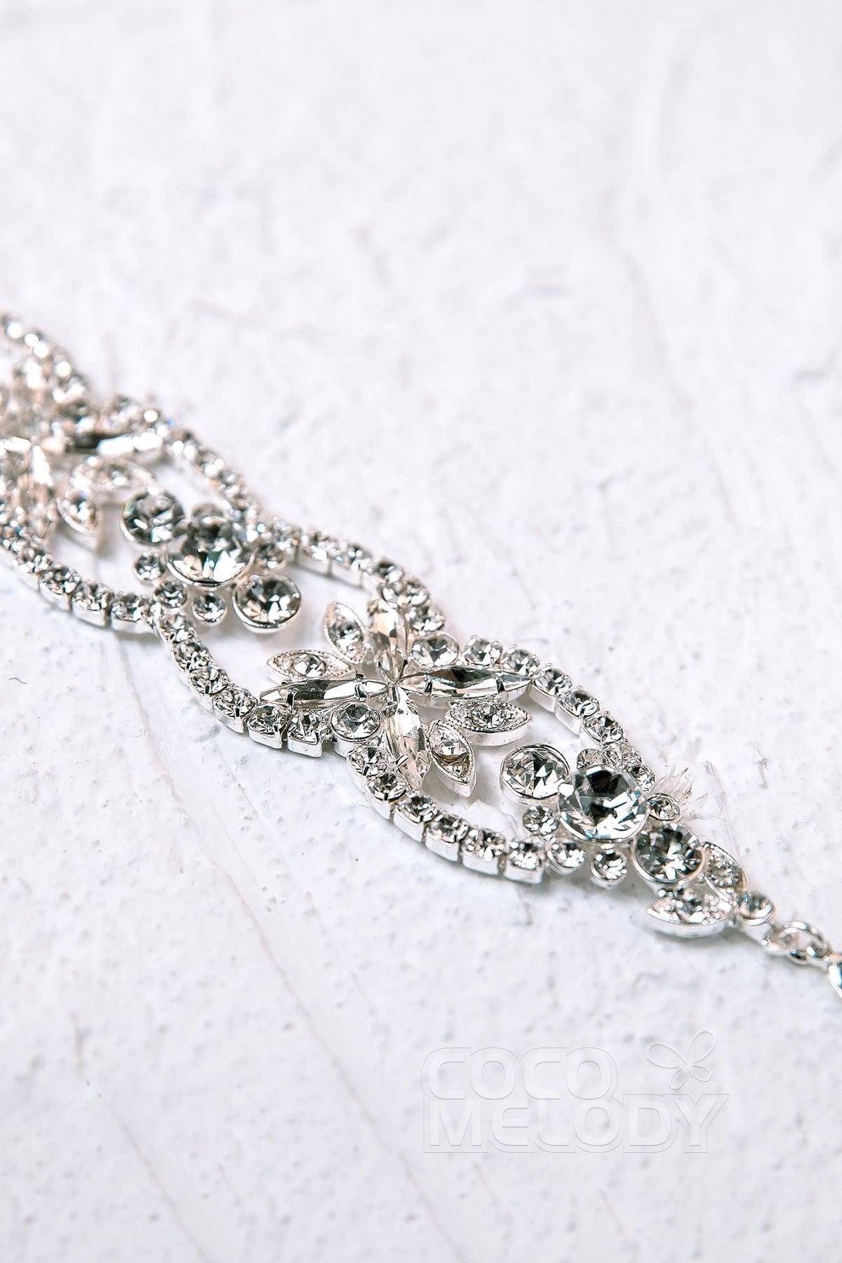 Luxurious Alloy and Zircon Wedding Bracelets HL17010 - COCOMELODY
