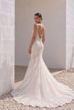 Trumpet-Mermaid Court Train Tulle Lace Wedding Dress LD3905