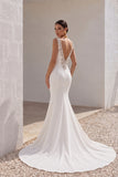 Mermaid Court Train Knitted Fabric Wedding Dress LD5237