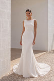 Mermaid Court Train Knitted Fabric Wedding Dress LD5237