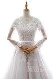 A-Line Court Train Tulle and Lace Wedding Dress LD5693 - COCOMELODY