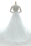 A-Line Court Train Tulle Lace and Satin Wedding Dress LD5731 - COCOMELODY