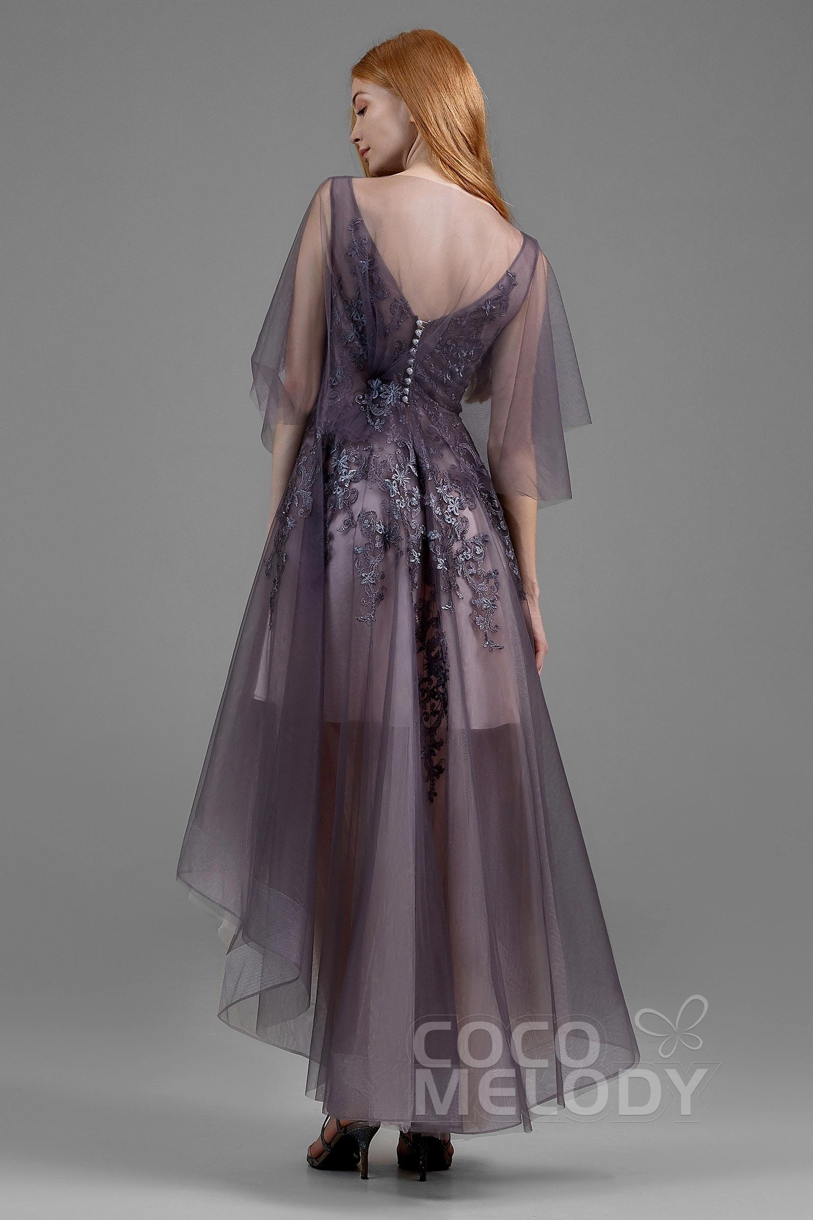 A-Line High-Low Tulle Wedding Dress LD5844CR - COCOMELODY