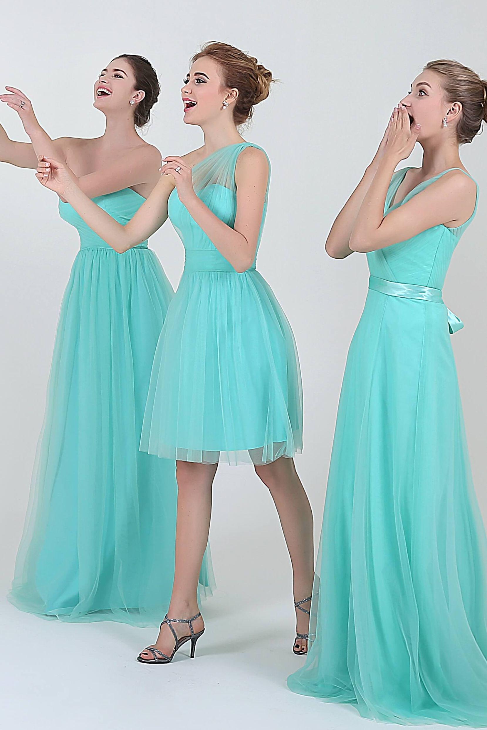 A-Line Short-Mini Tulle Bridesmaid Dress LOZM1503F - COCOMELODY