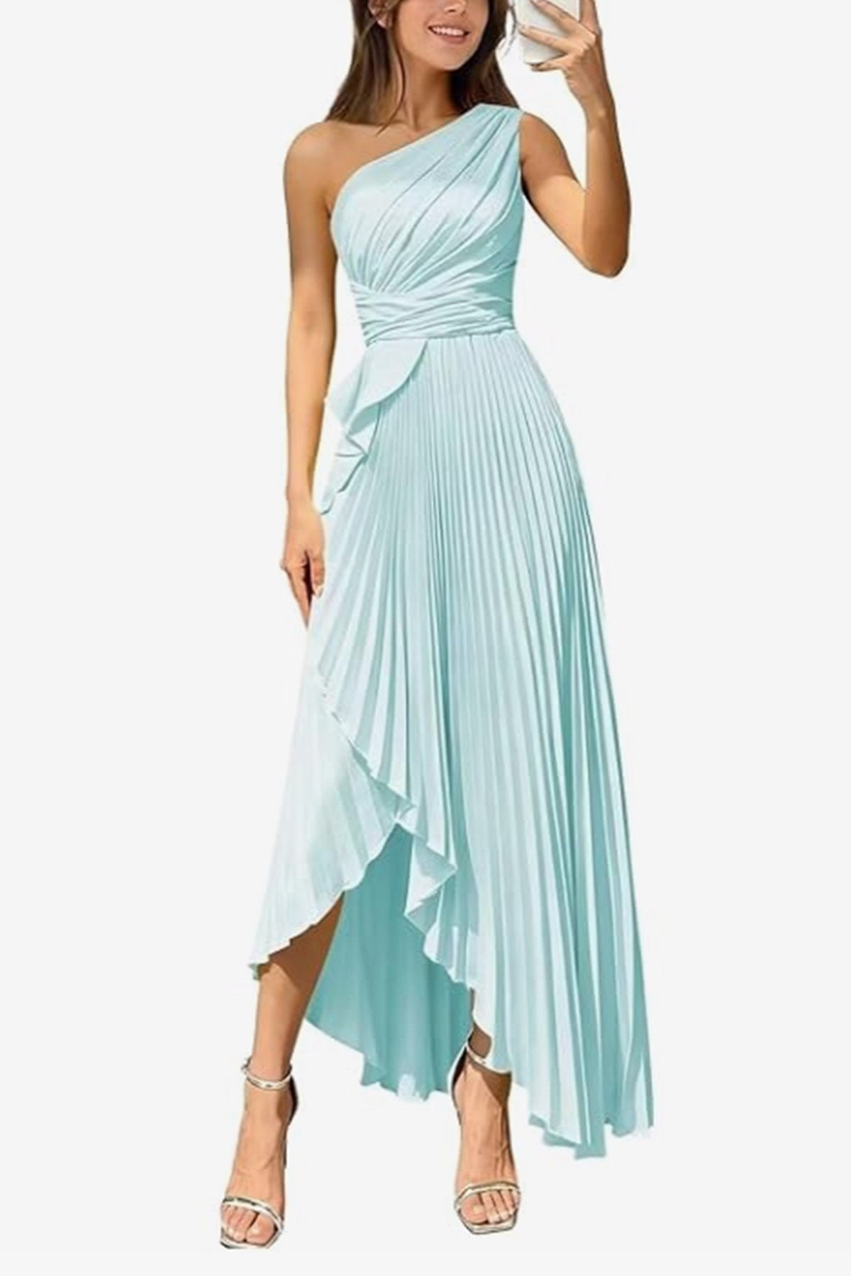 Asymmetrical Maxi Satin Dresses CS1076CR