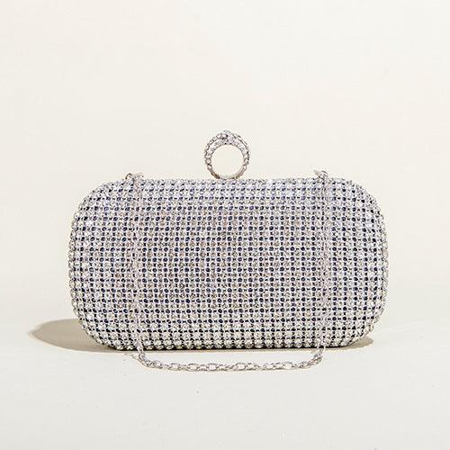 Hand diamond-encrusted dinner bag Hand bag chain small square bag 689059915170 - COCOMELODY