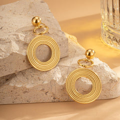 Exaggerated Big Earrings Niche Design Titanium Steel Gold-Plated Earrings 782015326238 - COCOMELODY