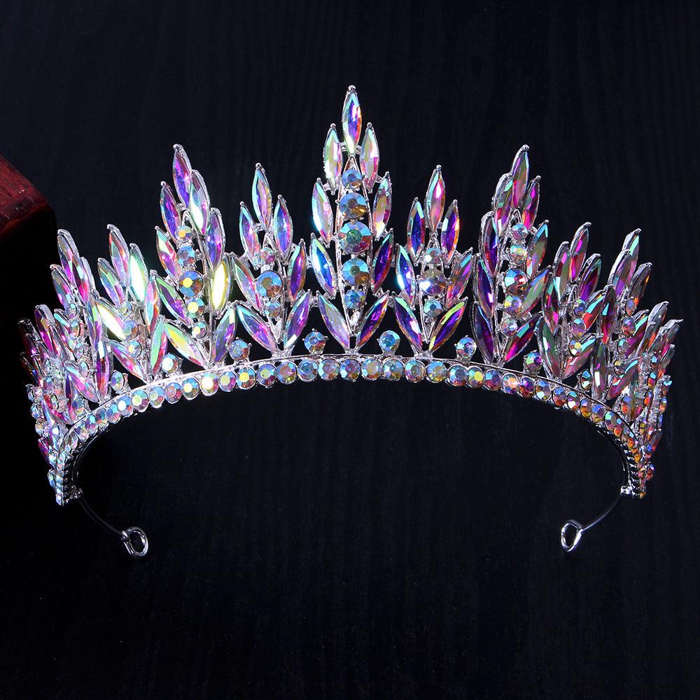 Full diamond super flash half round crown bride wedding headwear photography with makeup styling up-hair crown 677485871099 - COCOMELODY