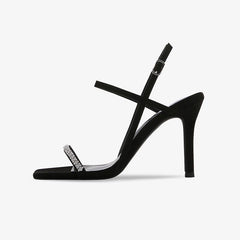 Stiletto sandals rhinestone buckle heels 662367759355 - COCOMELODY