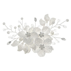 Beautiful acrylic flower set comb bride hair pearl clip Headpieces 736331094787 - COCOMELODY