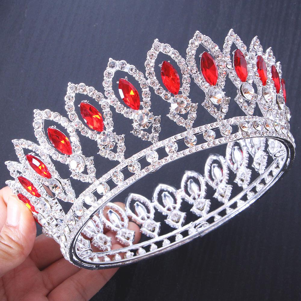 Full diamond Baroque round bridal tiara Crown accessories Alloy headband round tiara 723179819813 - COCOMELODY
