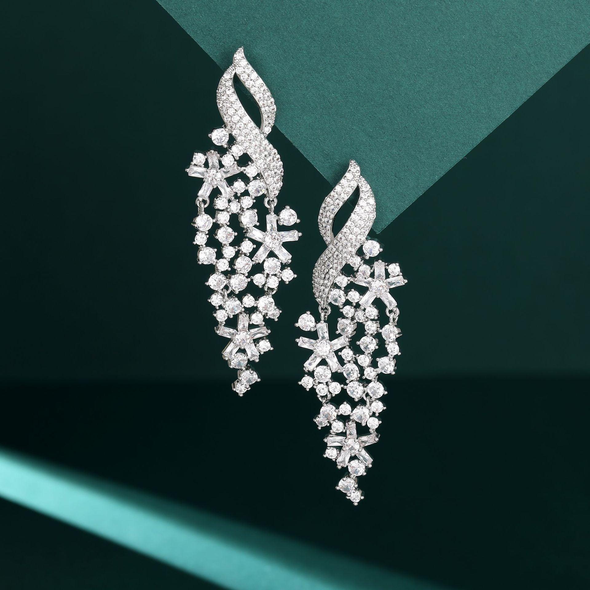 S925 Silver needle flower earrings 722709490960 - COCOMELODY