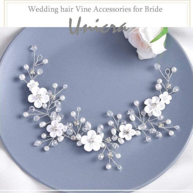 Bridal headwear European and American polymer clay flower crystal hair band hair accessories 685512271854 - COCOMELODY