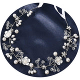 Bridal accessories Beautiful flowers handmade beaded headband Crystal pearl headband 734322003958 - COCOMELODY