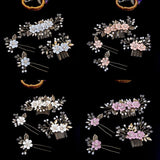 Leaf curly hair comb headwear bride Combs 4 Pieces 737108021960 - COCOMELODY