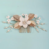 Bridal headwear Hairpin comb Wedding party wedding photo hairpin white polymer clay flower hair comb 768293185702 - COCOMELODY