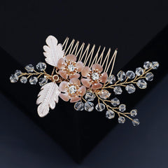 Bridal Accessories Hairpin Hair set Handmade crystal flower hair comb Pearl comb 643477798259 - COCOMELODY