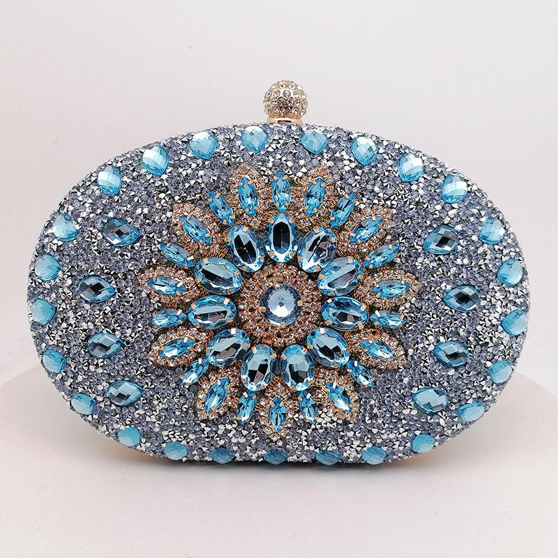 Shell full of diamonds glitter glass rhinestones wedding banquet dinner bag 736519933092 - COCOMELODY