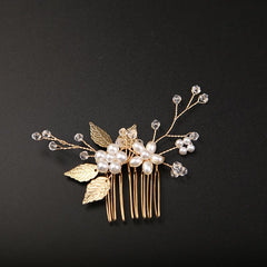 Golden Leaf Bride Combs 2 Pieces 7969295597726 - COCOMELODY