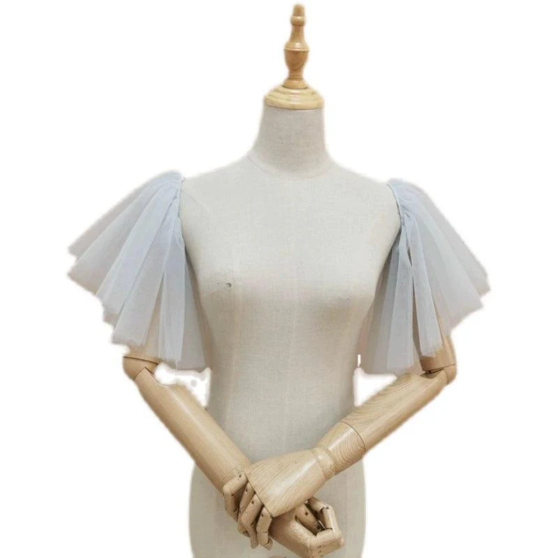 Bridal dress sleeve cover arm accessory sew free elastic sleeves 658367941193 - COCOMELODY