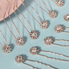 Rhinestone hairpin Light luxury deluxe bridal hairpin for women Hairpin accessory Sun flower hairpin set 768734557147 - COCOMELODY