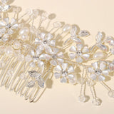 Crystal Pearl handmade crystal hair comb 716836390112 - COCOMELODY