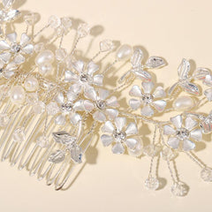 Crystal Pearl handmade crystal hair comb 716836390112 - COCOMELODY