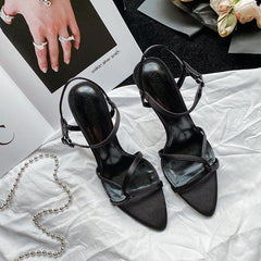 Ankle Cross Strap Heels Stiletto heel Sandals 784634380862 - COCOMELODY