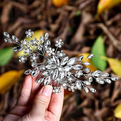 Pearl drill comb hand hair accessories inlaid crystal hair comb 749310304340 - COCOMELODY