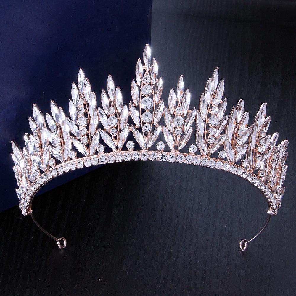 Full diamond super flash half round crown bride wedding headwear photography with makeup styling up-hair crown 677485871099 - COCOMELODY