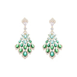 Diamond feather earrings 712913607847 - COCOMELODY