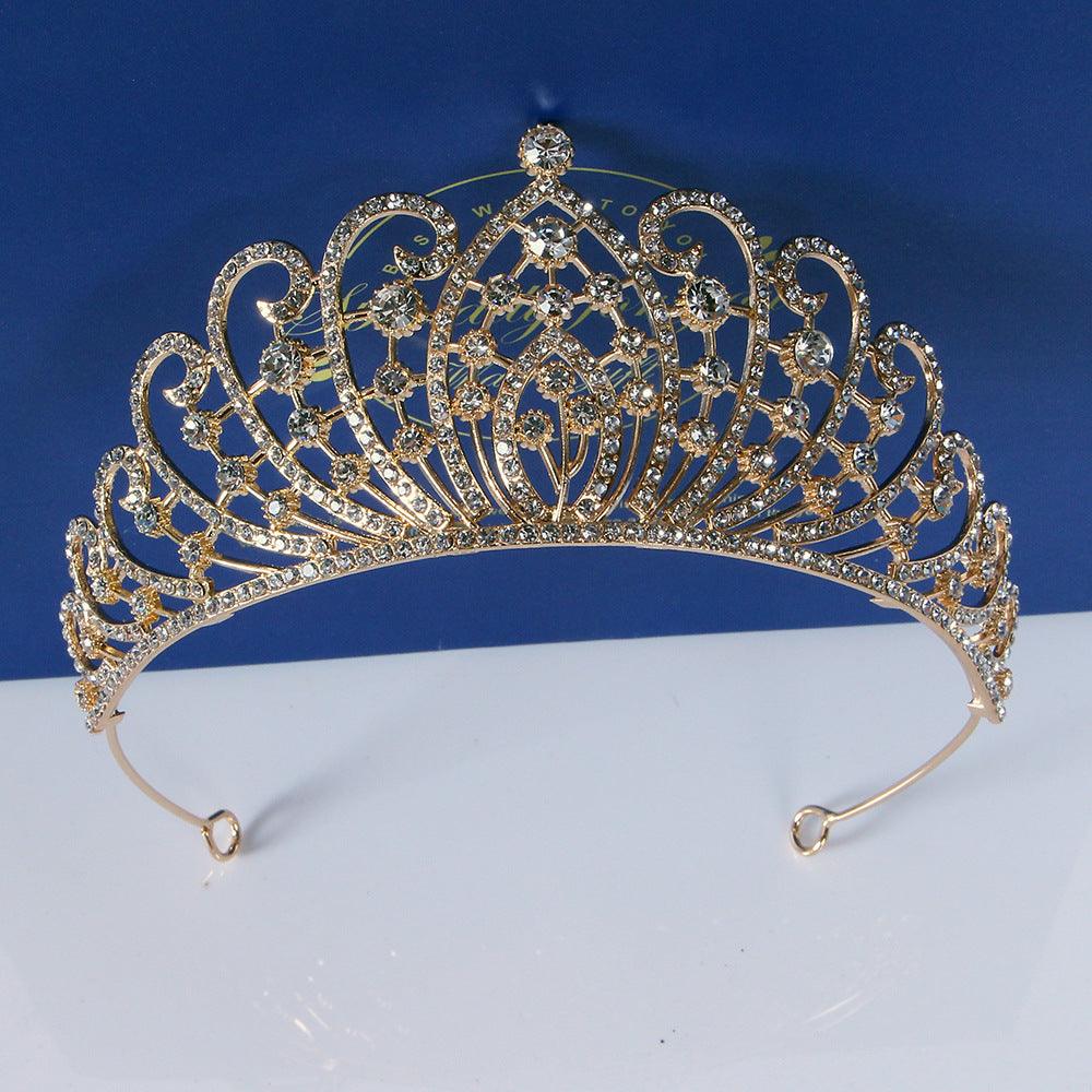 Bridal Crown Tiara Alloy Thick Silver Gold Crown Princess Bridal wedding accessories 650390631349 - COCOMELODY