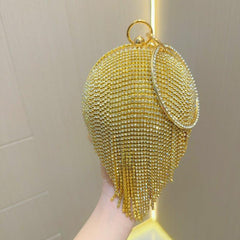 Rhinestone lady bag fringe bag party bag 786140693461 - COCOMELODY