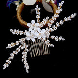 Gold Leaf Updo Hair Comb Handmade Bride Crown Headpiece Flower hair comb bridal accessories 771680467137 - COCOMELODY