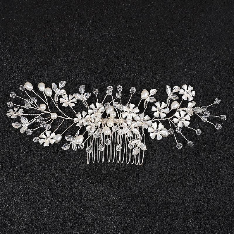 Crystal Pearl handmade crystal hair comb 716836390112 - COCOMELODY